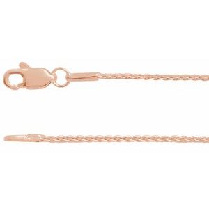 14K Yellow Or White Or Rose Gold Or Sterling Silver Or Rhodium Plated 1 Mm Lobster Clasp Polished Wheat Chain