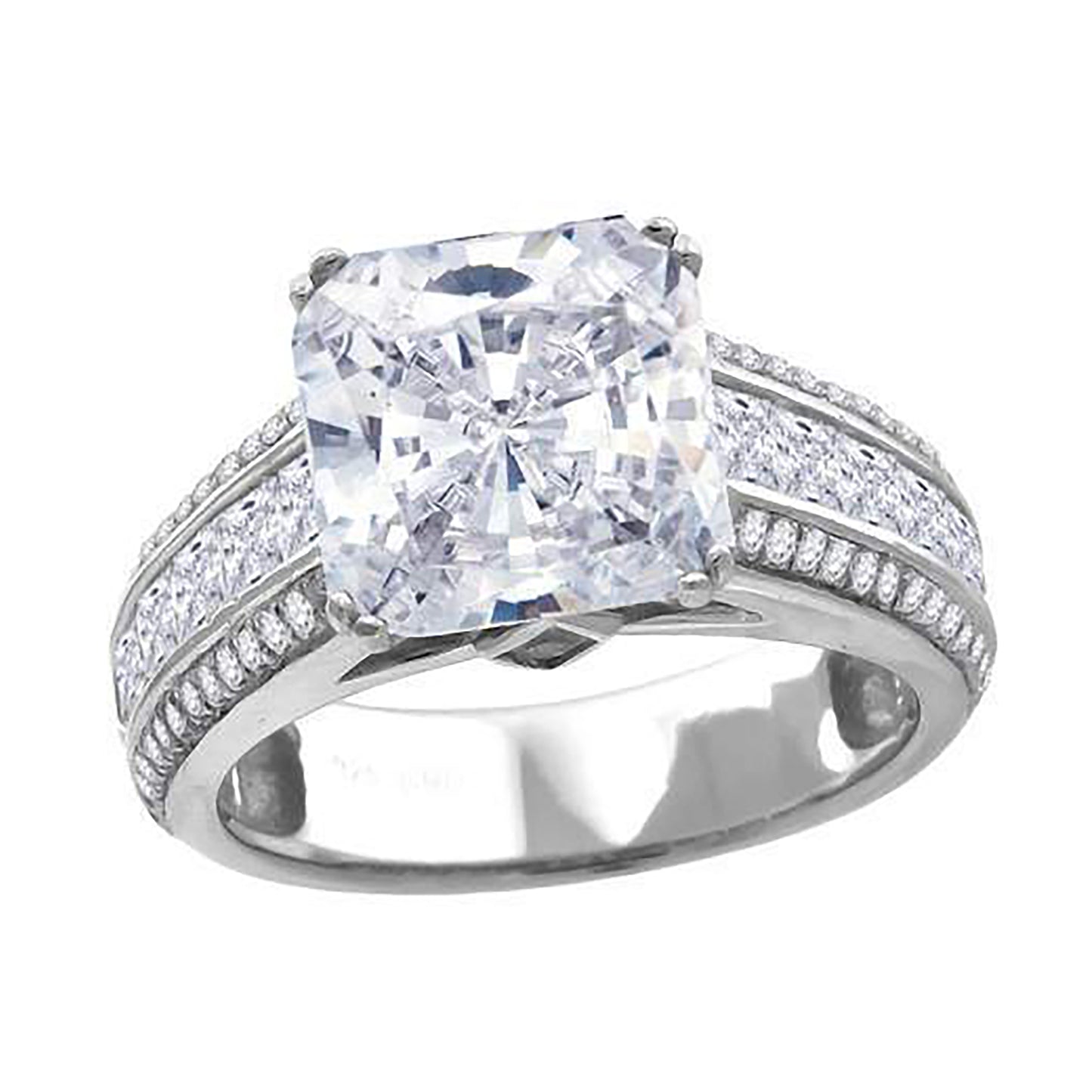 Sterling Silver Women's Cubic Zirconia Bridal Anniversary Engagement Wedding Ring