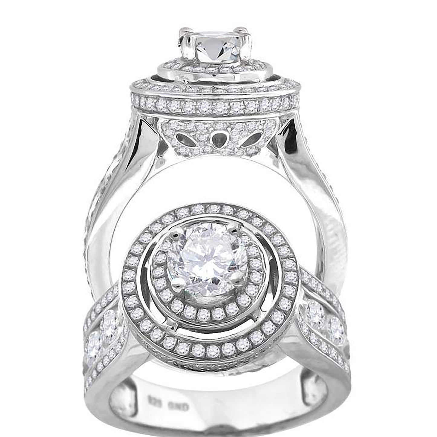 Sterling Silver Women's Cubic Zirconia Bridal Anniversary Engagement Wedding Ring
