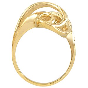 14K Yellow Gold Polished Freeform Ring Size 6