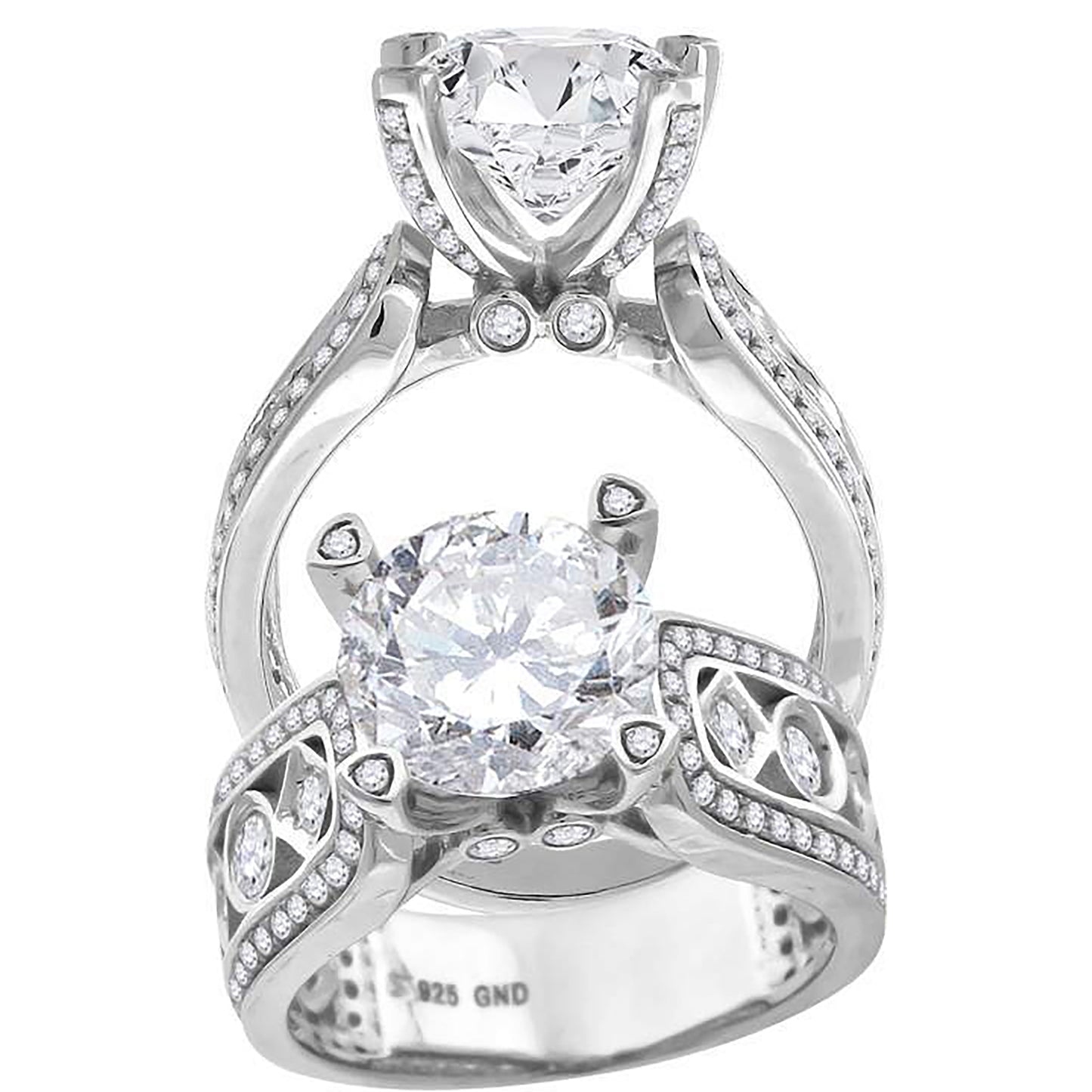Sterling Silver Women's Cubic Zirconia Bridal Anniversary Engagement Wedding Ring