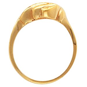 14K Yellow Gold Polished Freeform Ring Remount Size 6