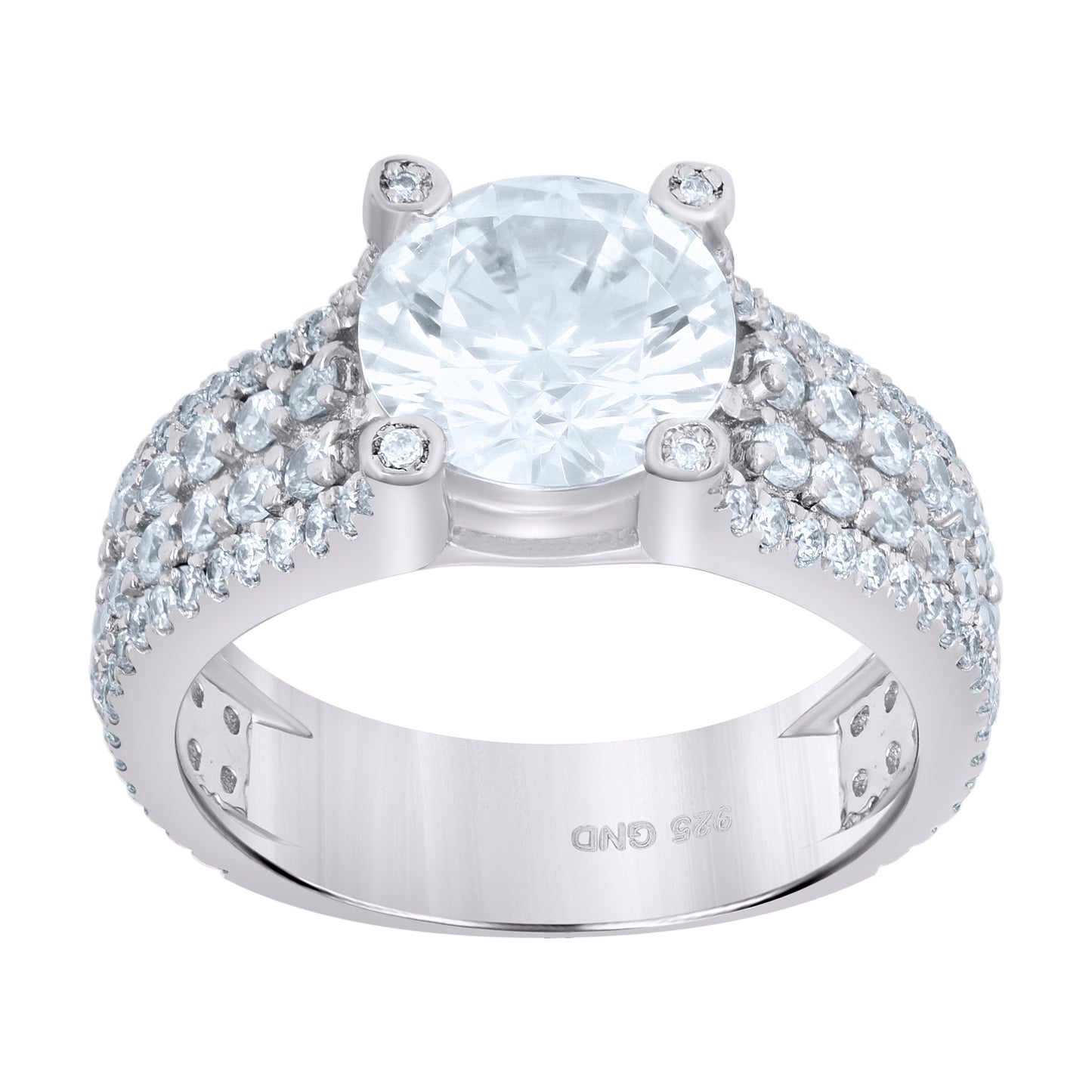 Sterling Silver Women's Cubic Zirconia Bridal Anniversary Engagement Wedding Ring