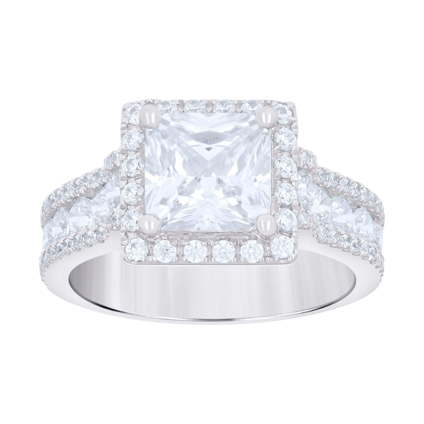 Sterling Silver Women's Cubic Zirconia Bridal Anniversary Engagement Wedding Ring
