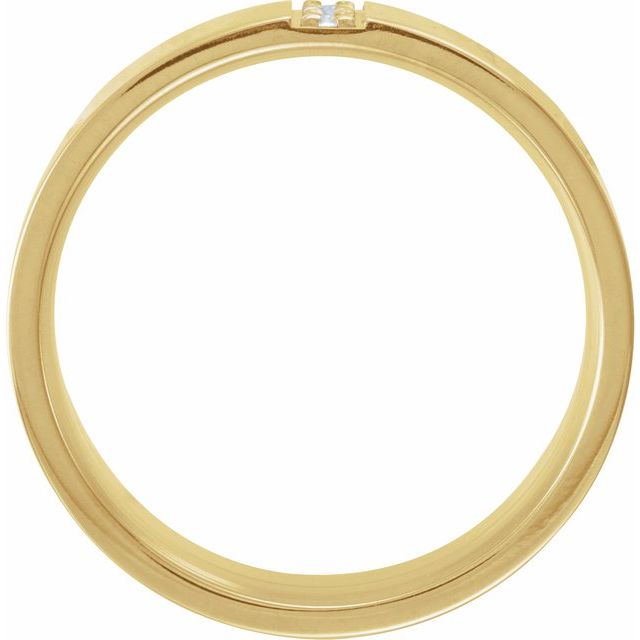 14K Yellow Gold Polished 1/10 Ctw Natural Diamond Band, Size 10