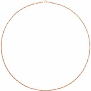 14K Rose Gold Curb Chain, Length: 18 In, Width: 2.25 Mm