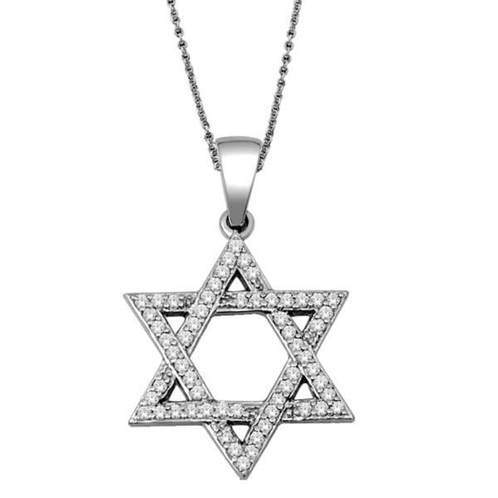 10K White Gold 0.15 Cttw Diamond Ladies "Star" Charms