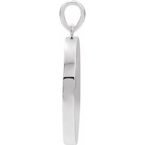 Platinum 18 X 16 Mm Semi-Polished Allah Pendant