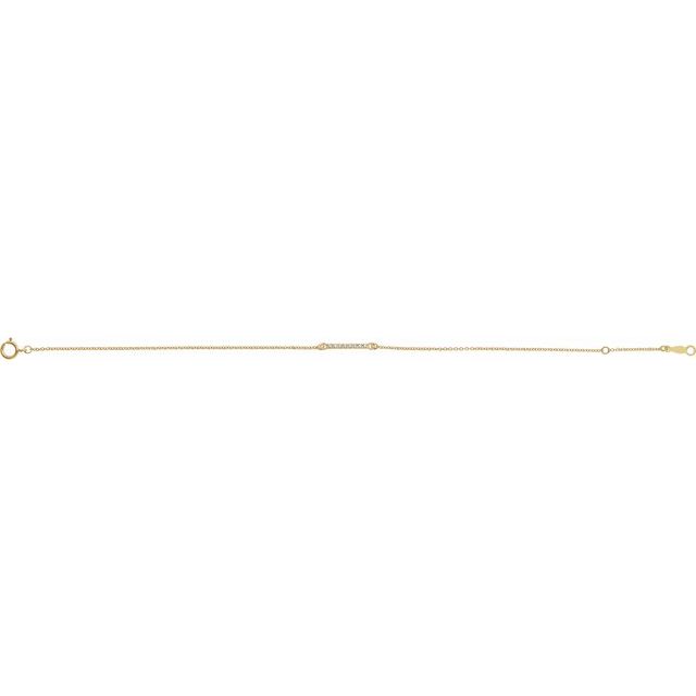 14K Yellow Or White Or Rose Gold Round 1.3 Mm 6 1/2-7 1/2 In I1, G-H Polished Natural Diamond Bar Bracelet