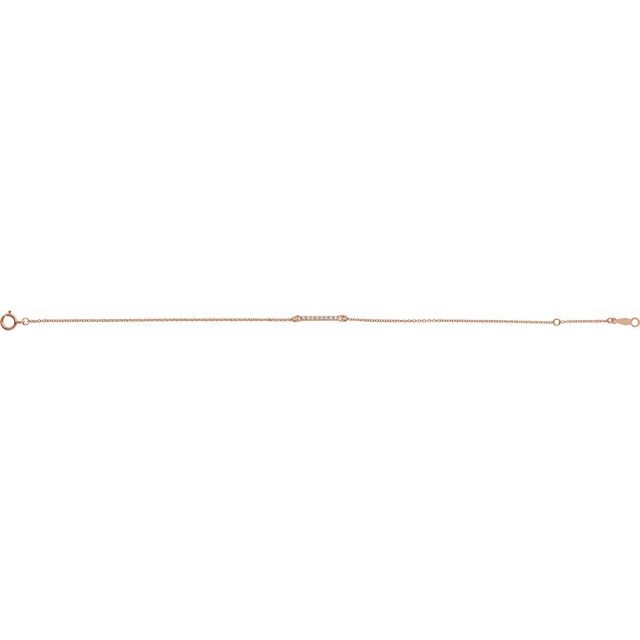14K Yellow Or White Or Rose Gold Round 1.3 Mm 6 1/2-7 1/2 In I1, G-H Polished Natural Diamond Bar Bracelet