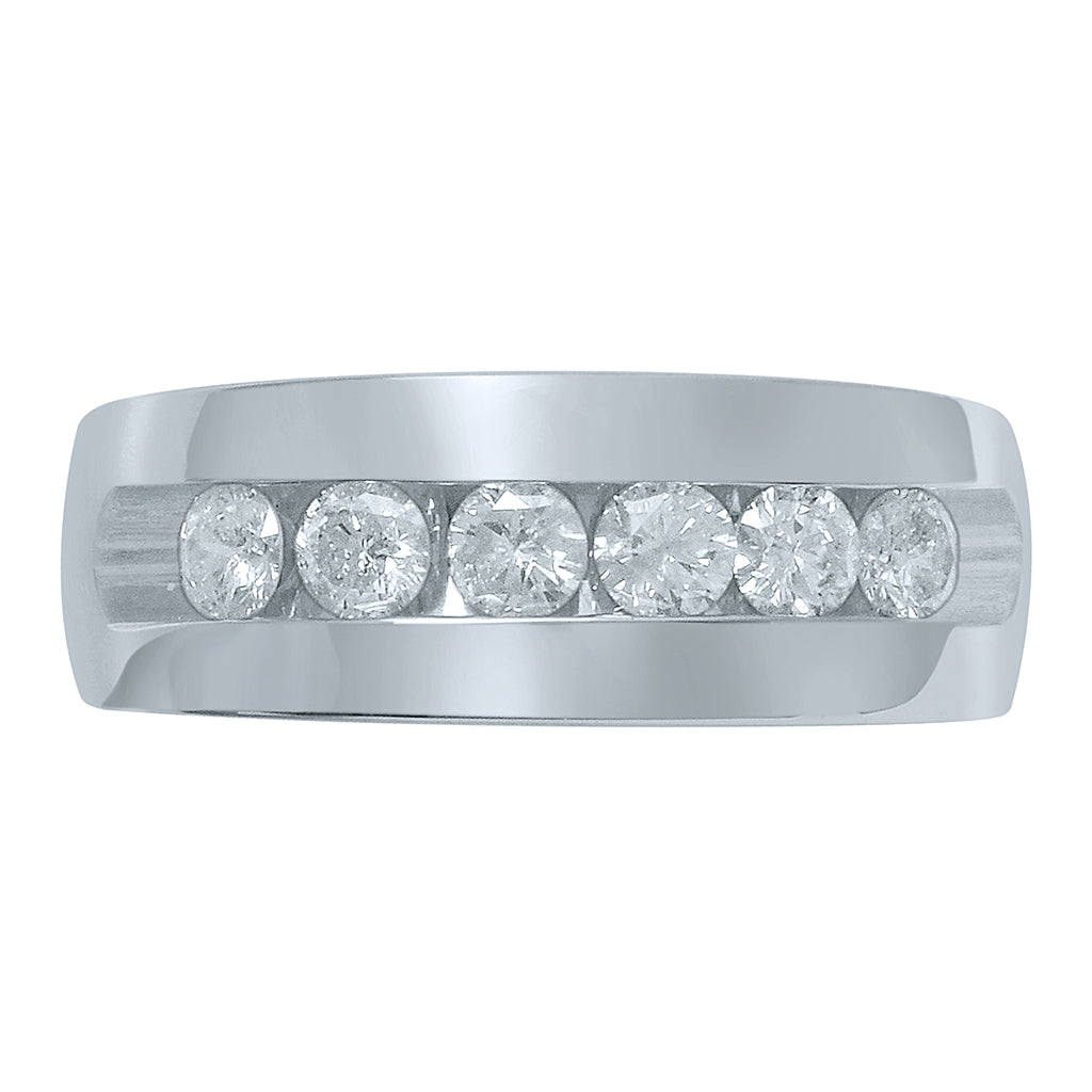14K Yellow Or White Gold Diamond Mens Band