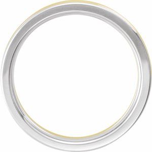10K White/Yellow/White Gold 4 Mm Polished Comfort-Fit Band Size 7