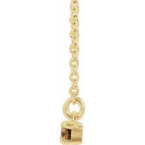 14K Yellow Gold Straight Baguette 4 X 2Mm G-H I1 Natural Citrine And 1/6 Ctw Natural Diamond Bar Necklace, Length: 18 In