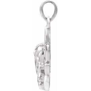 Sterling Silver 19.3 X 15.7 Mm Polished Ganesha Pendant