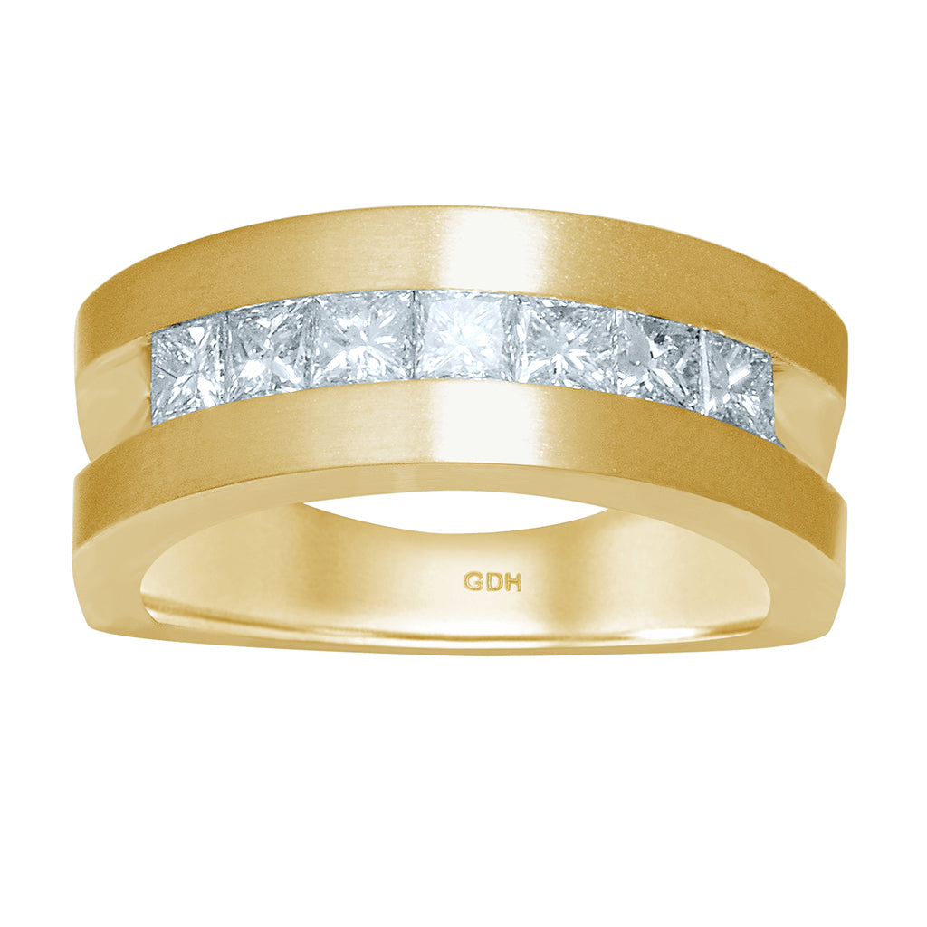 14K Yellow Gold 1.51 Cttw Diamond Mens Band