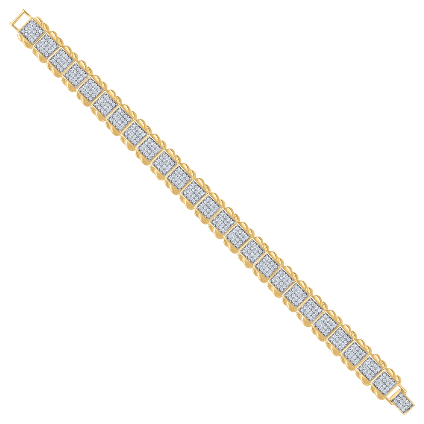 Sterling Silver Women Micropave Cubic Zirconia Link Bracelet