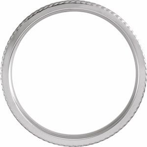 14K White Gold Comfort-Fit Rope Edge Grooved Band Size 10