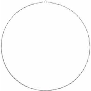 Sterling Silver Spring Ring Curb Chain, Length: 18 In, Width: 2.25 Mm