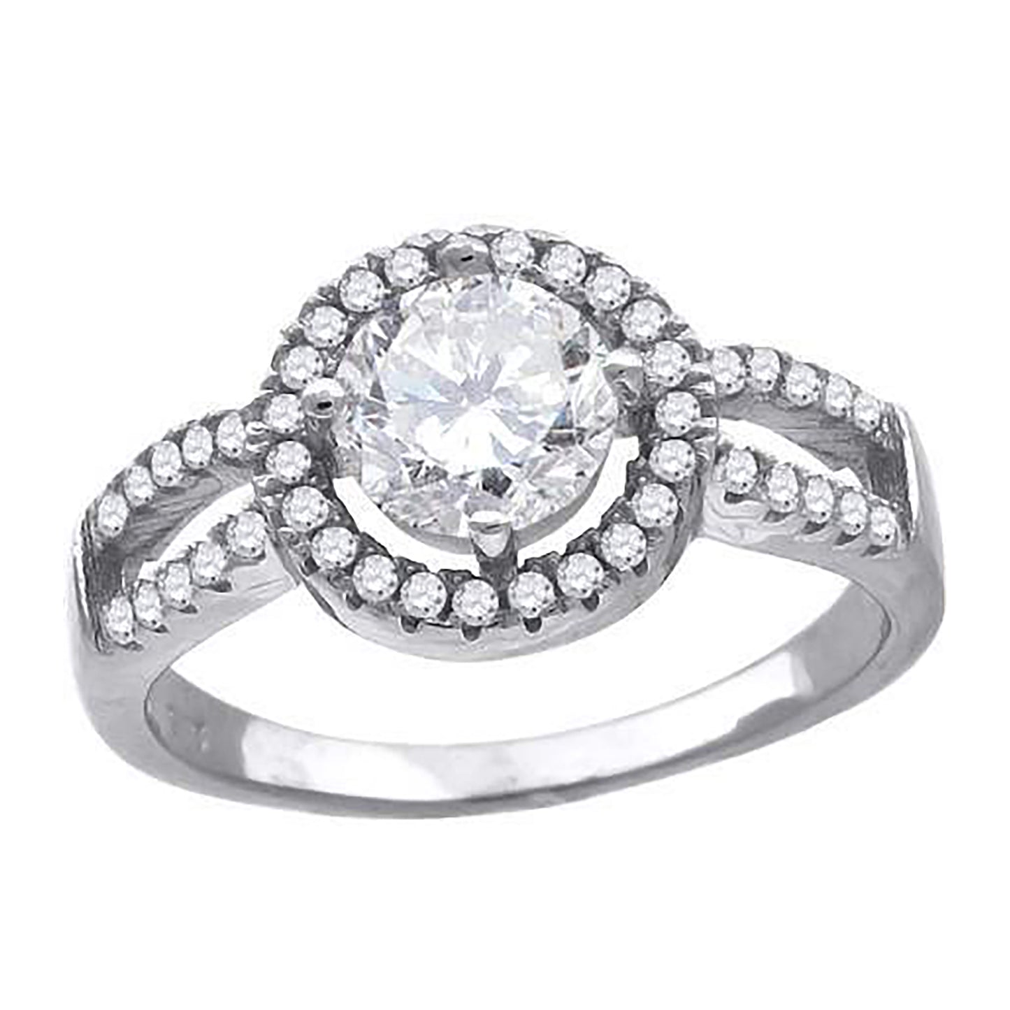 Sterling Silver Womens Cubic Zirconia Fancy Bridal Anniversary Wedding Engagement Band Ring