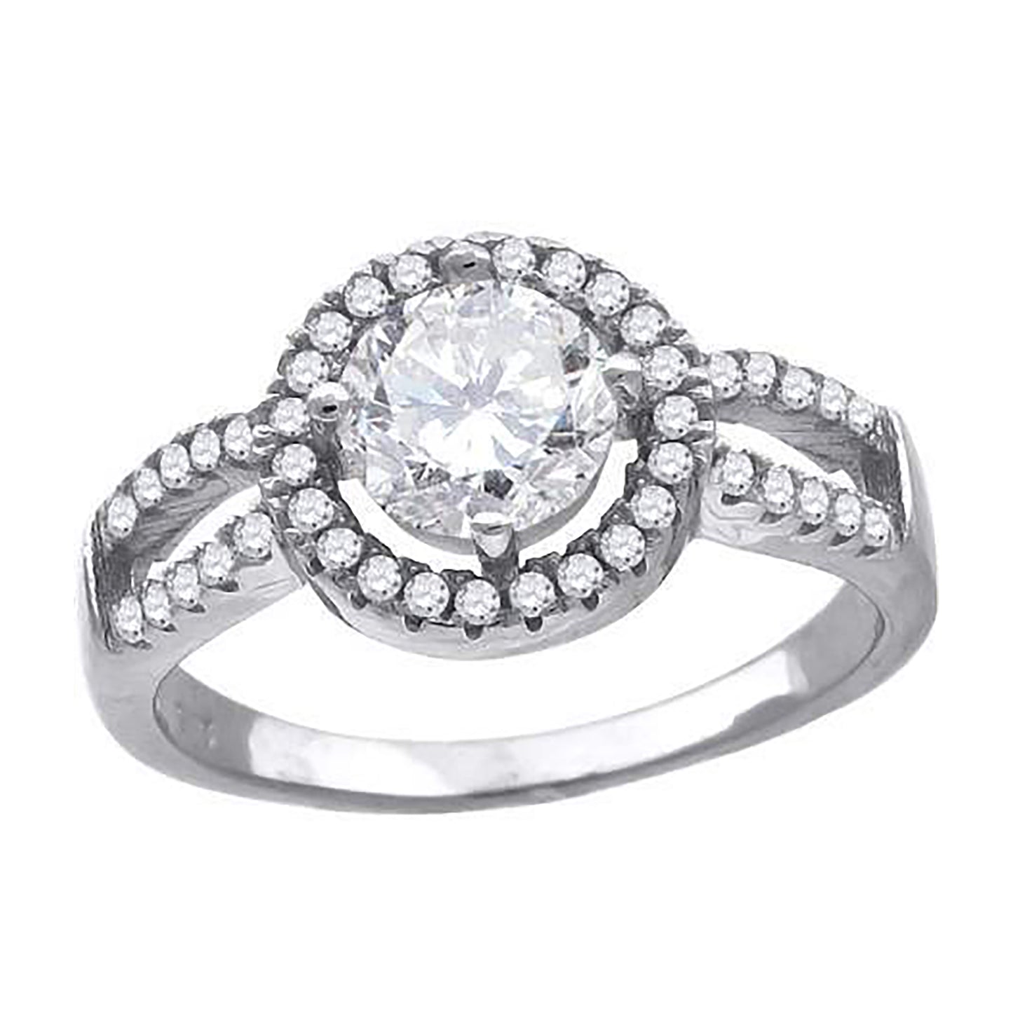 Sterling Silver Womens Cubic Zirconia Fancy Bridal Anniversary Wedding Engagement Band Ring