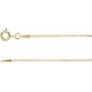 14K Yellow Or White Or Rose Gold Or Yellow Gold-Filled 1 Mm Spring Ring Polished Hollow Bead Chain
