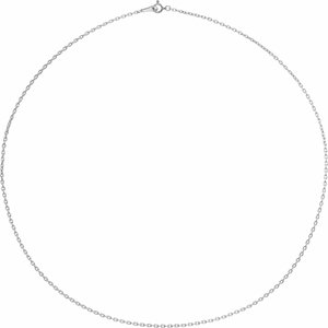 18K White Gold Cable Chain, Length: 20 In, Width: 1.7 Mm