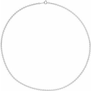18K White Gold Cable Chain, Length: 20 In, Width: 2.2 Mm