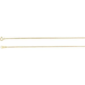 18K Yellow Gold Box Chain, Length: 18 In, Width: 1 Mm