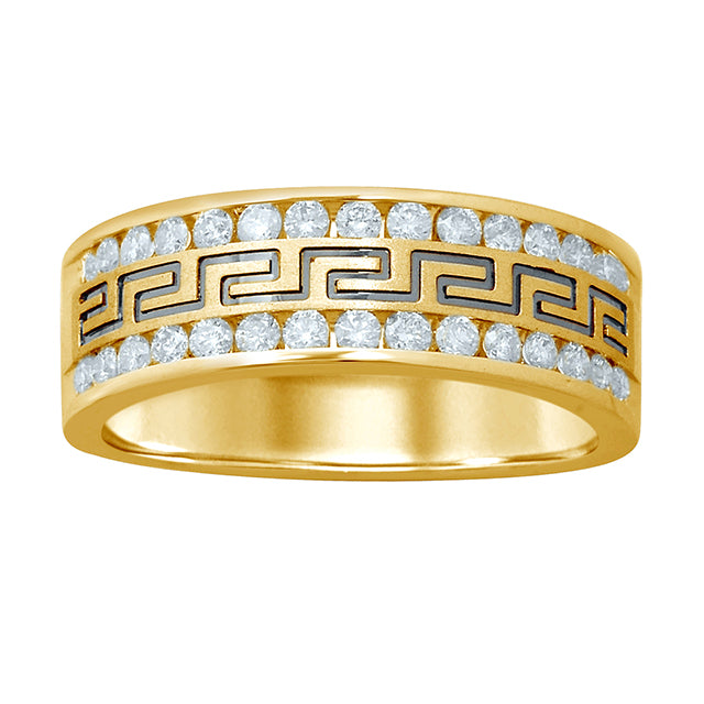 14K Yellow Gold 0.72-0.76 Cttw Diamond Mens Band