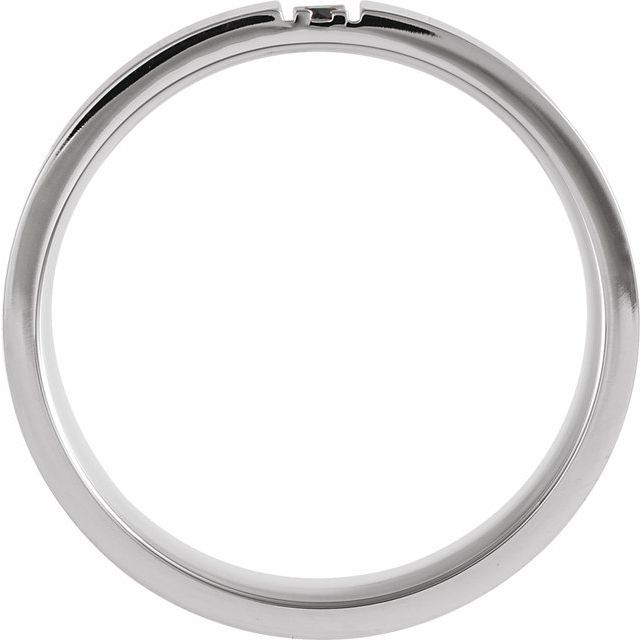 14K White Gold Satin Polished .08 Ctw Black Natural Diamond Band, Size 10