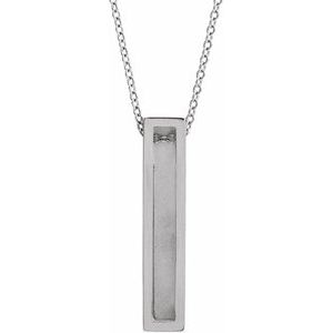 14K White Gold 24.63 X 4.97 Mm 24 In Polished Engravable Sculptural Necklace