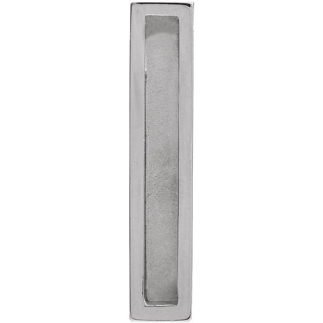 Platinum 24.63 X 4.97 Mm Polished Engravable Sculptural Pendant Slide