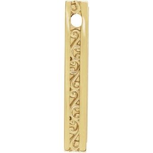 14K Yellow Gold 24.63 X 4.97 Mm Polished Engravable Sculptural Pendant Slide