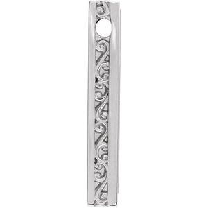 Sterling Silver 24.63 X 4.97 Mm Polished Engravable Sculptural Pendant Slide