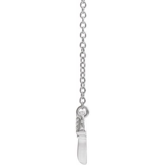 14K White Gold 23.3 X 9.3 Mm 18 In Polished Claddagh Necklace