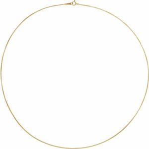 18K Yellow Gold Box Chain, Length: 18 In, Width: 1 Mm