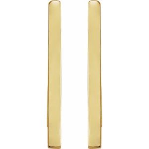 14K Yellow Gold Triangle Hoop Earrings