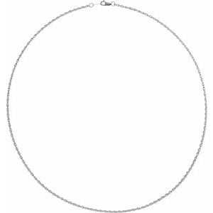 10K White Gold Rope Chain, Length: 16 In, Width: 1.75 Mm