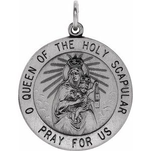 Sterling Silver 25 Mm Polished Scapular Medal