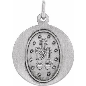 Sterling Silver 15 X 15 Mm Polished Miraculous Medal