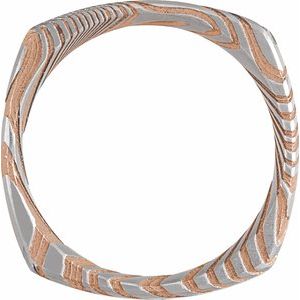 Damascus Steel 8 mm Patterned Square Band