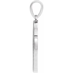 Sterling Silver 20.9 X 13.61 Mm Polished Oval Cross Medal