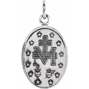Sterling Silver 15 X 11 Mm Polished Miraculous Medal