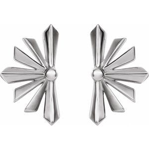 Sterling Silver 7.03 X 1.45 Mm Pair Friction Backs Included Polished Star Earrings