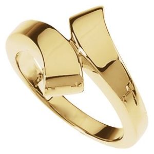 14K Yellow Gold Polished Freeform Ring Size 6