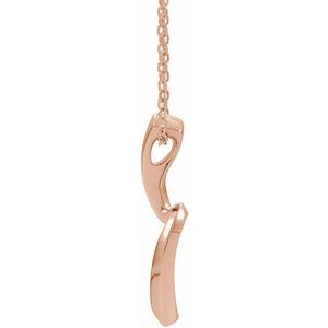 14K Rose Gold 20.7 X 9.7 16-18 In Polished Freeform Necklace