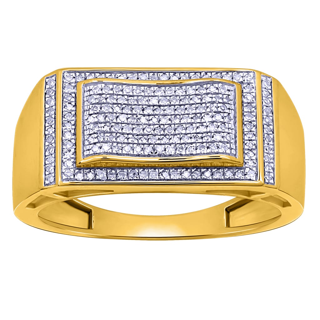 10K Yellow Gold 0.25-0.37 Cttw Diamond Micropave Rings
