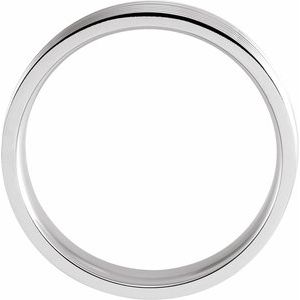 14K White Gold 5 Mm Polished Grooved Comfort-Fit Band Size 9