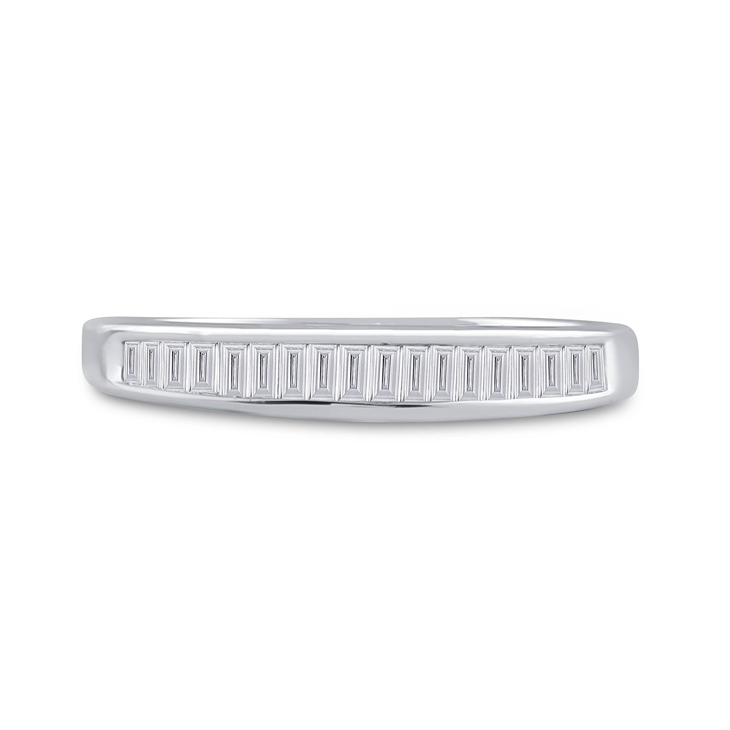 Sterling Silver Womens Baguette Diamond Wedding Band 1/4 Cttw, Womens Size: 5-10