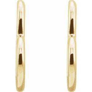 14K Yellow Gold Pair Polished Heart Hoop Earrings With Backs